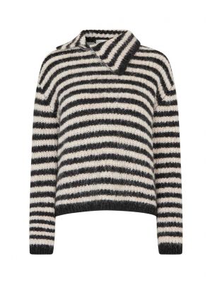 Modstrom packermd rollneck black beige stripe