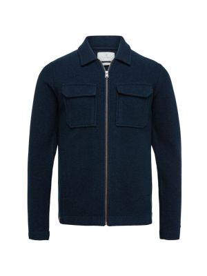 Cast Iron zip jacket boiled wool dark sapphire