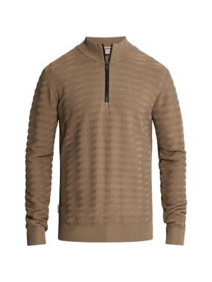 Cast Iron Half zip collar slim fit comfort b Walnu