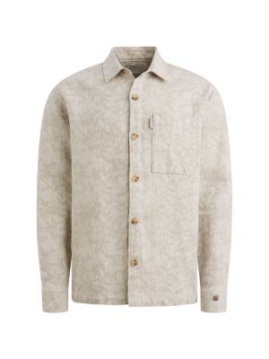 Cast Iron LONG SLEEVE SHIRT Jacquard 2 tone White 
