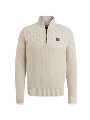 Pme legend half zip collar cotton yarn bone white