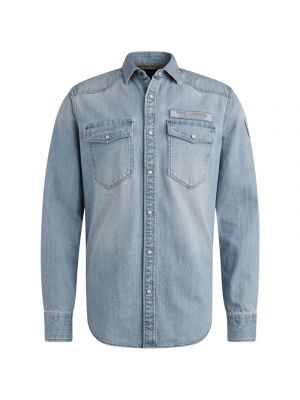 Pme legend long sleeve shirt  bleach denim