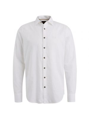 Pme legend l/s shirt cotton linen bright white