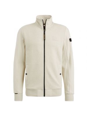 Pme legend zip jacket jacquard sweat bone white