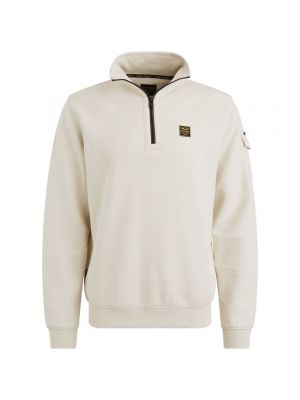 PME-Legend Half zip collar interlock jersey Bone W