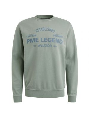 PME-Legend Crewneck terry garment dyed Silver Blue