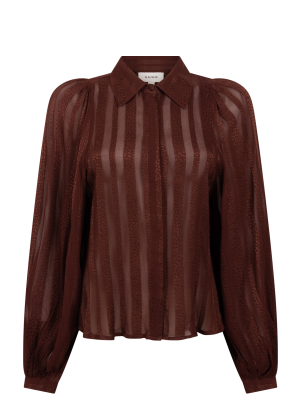 Aaiko rose stripes vis blouse spicy chocolate