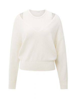 YAYA V-hals trui met top off white knit melan