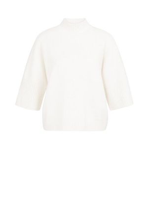 YAYA Trui met geribde driekwart mou snowfall white