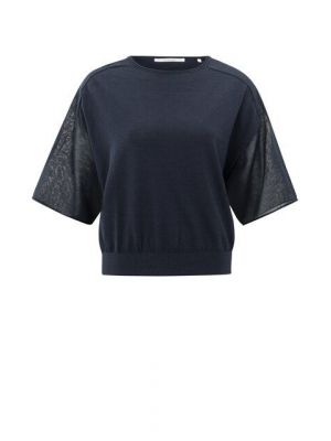 YAYA Boatneck sweater with transpar total eclipse 