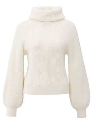 YAYA Trui met wijde col wool white