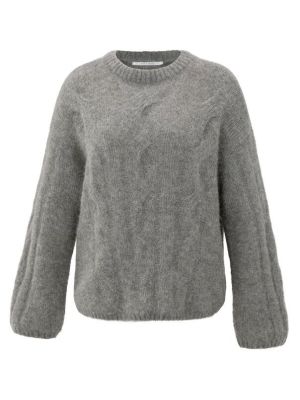 YAYA Kabeltrui met ronde hals taupe grey melange