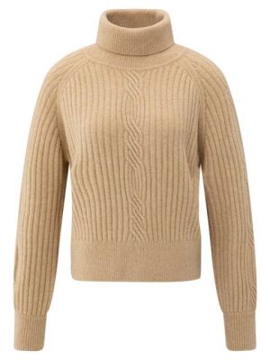YAYA Coltrui met kabeldetail light camel melange