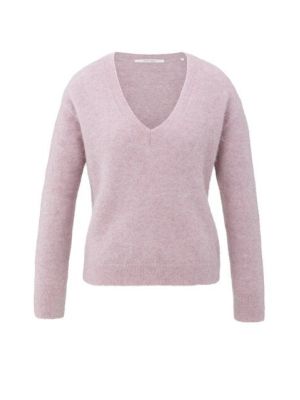 YAYA Zachte trui met V-hals cloud gray purple
