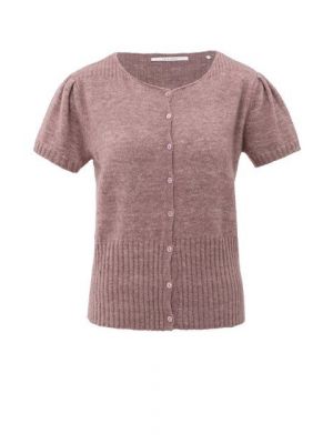 YAYA Gebreid vest met ribaccenten blush pink