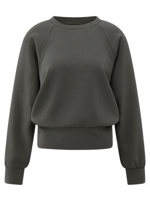 YAYA Fijngeribde raglan sweater dark night grey