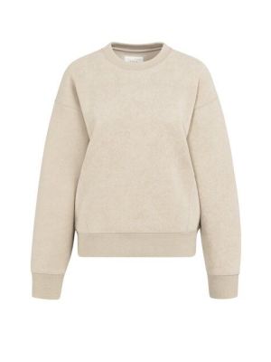YAYA Sweater van stevige stof oxford tan brown