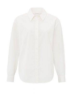 YAYA Poplin shirt with bows blanc de blanc white
