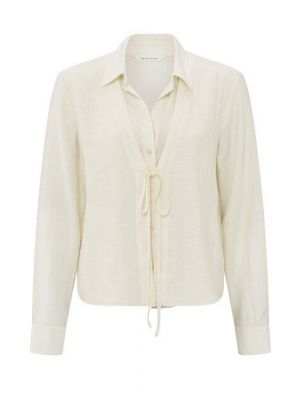 YAYA Layered texture blouse soft off white
