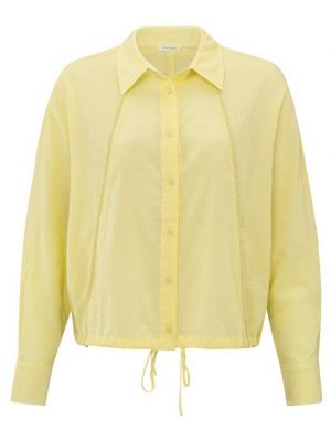 YAYA Blouse with stitching details lemon grass yel