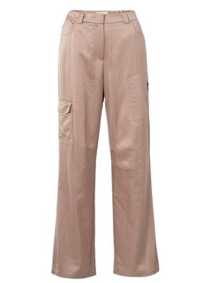 YAYA trousers satin wide leg whit cargo dusty pink