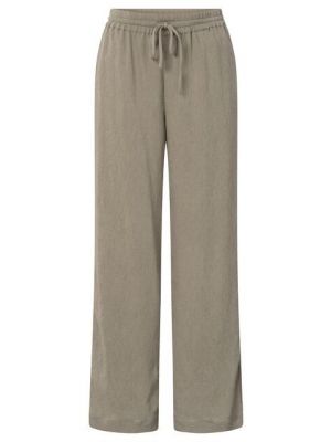 YAYA Woven trousers with wide legs seneca rock bei