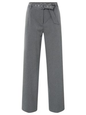 YAYA Geweven broek met ceintuur anthracite melange