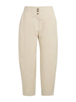 YAYA High waist barrel leg trousers warm dust sand