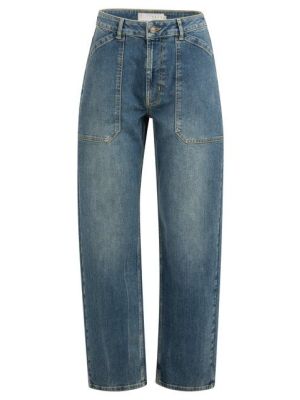 YAYA Cargobroek met laag kruis blue denim