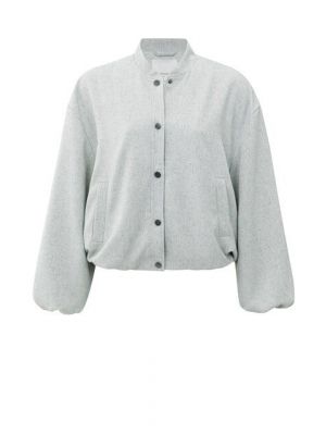 YAYA Bombervest met textuur medium grey melange