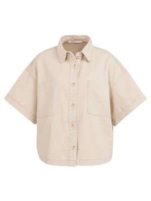 YAYA Denim jasje met korte mouwen desert beige den
