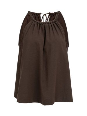 YAYA Haltertop met gevlochten halsl aubergine purp