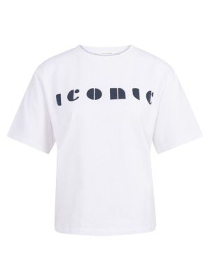 YAYA Boyfriend T-shirt met print pure white dessin