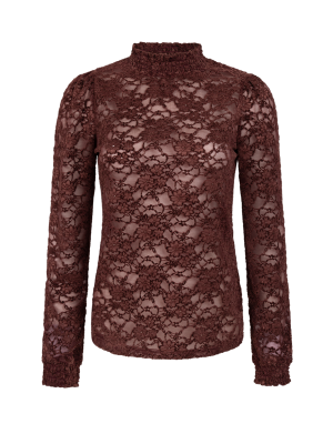 Aaiko tory lace pes top spicy chocolate